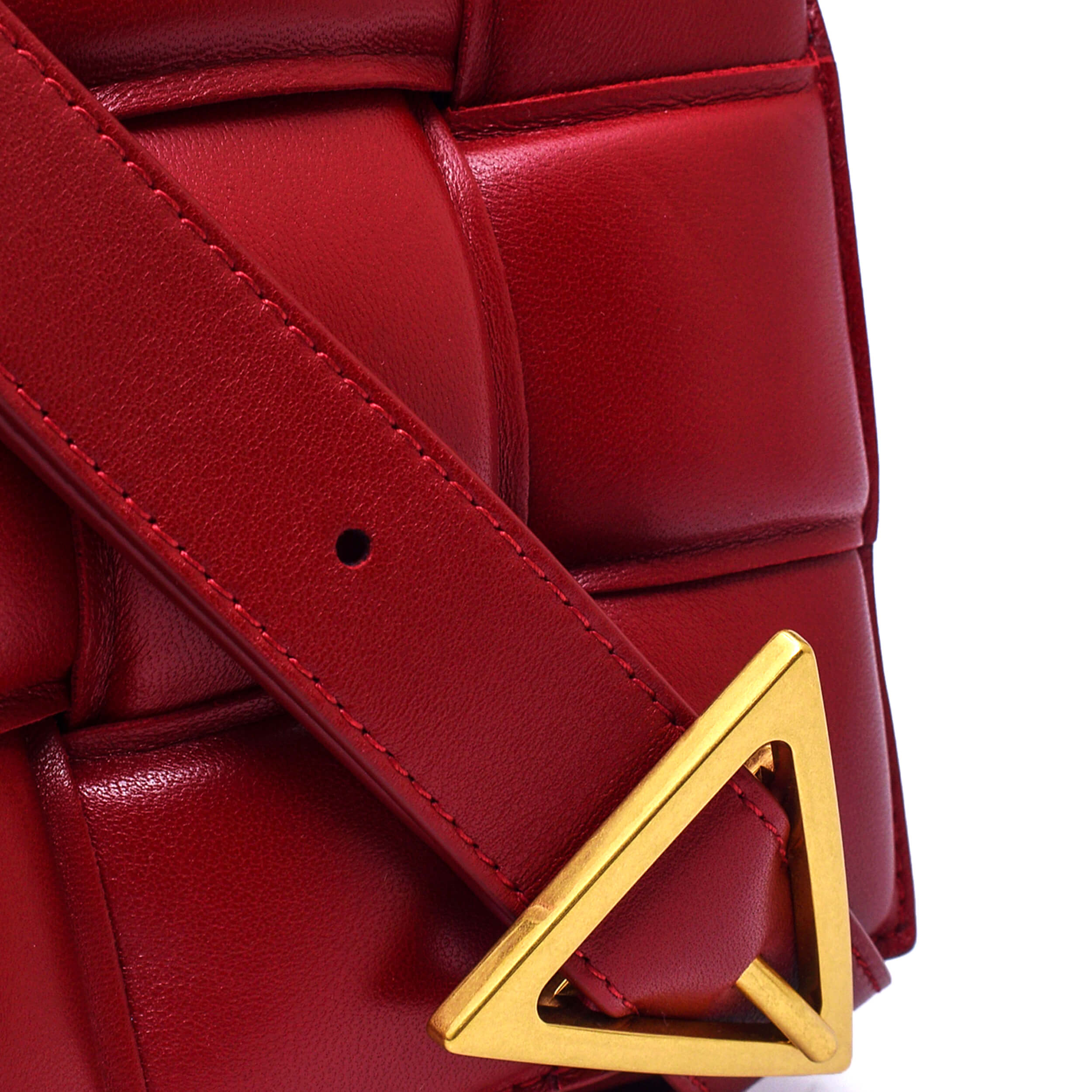 Bottega Veneta - Burgundy Red Leather Padded Cassette Bag